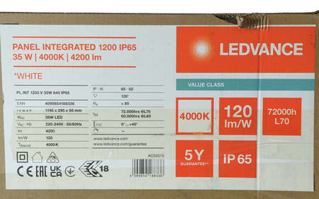 Downlight LED LEDVANCE ALU DN 200 35W 4000K IP44 Biały