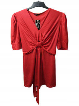 BLUZKA DAMSKA GUSTOR PARIS CZERWONA Z WIĄZANIEM