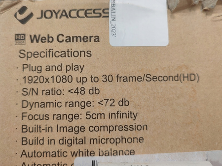 Kamera internetowa JOYACCESS 1080p HD USB z mikrofonem czarna
