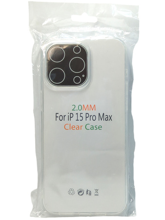 Futerał Clear Case 2 mm iPhone 15 Pro Max przezroczysty TPU slim