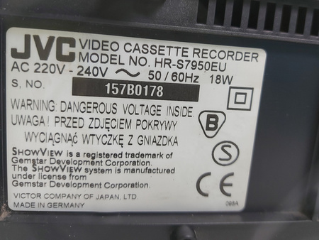 Magnetowid Odtwarzacz VHS JVC HR-S7950EU