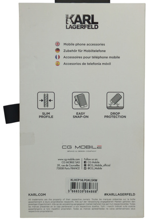 Oryginalne etui Plecki do Iphone 14 Pro KARL LAGERFELD czarno beżowy