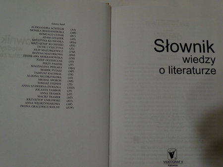 Słownik wiedzy o literaturze Praca zbiorowa