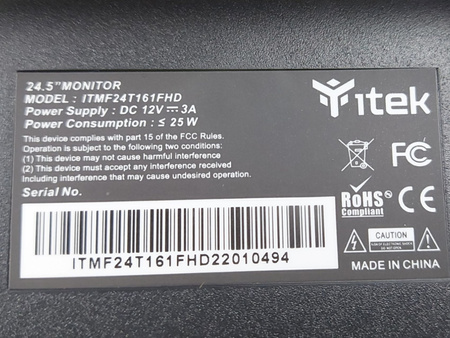 Monitor iTek ITMF24T161FHD 24,5″ TN FHD 165Hz 1ms FreeSync G-Sync