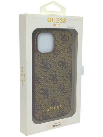 Etui Guess Plecki do Apple iPhone 15 brązowe