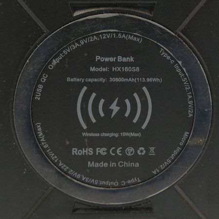 Powerbank Solarny HX160S8 30800mAh czarny
