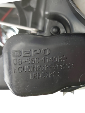 DEPO REFLEKTOR LAMPA PRZEDNIA DEP, 550-1140R-LDEMF