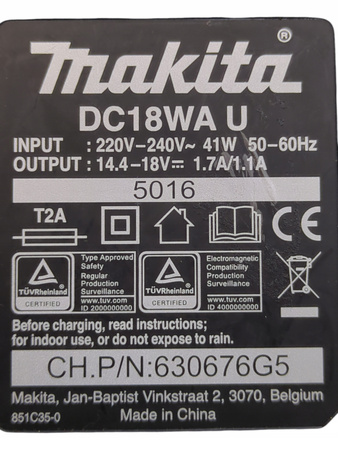 Ładowarka Makita DC18WA 14,4-18V Li-Ion 1,1-1,65A szybkie ładowanie