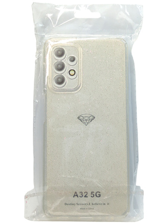 Etui Plecki do Samsung Galaxy A32 5G bezbarwne brokatowe