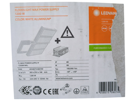 Naświetlacz LED Ledvance FLOODLIGHT MAX 1200W 162000 lm 5700K IP66 szary 30°
