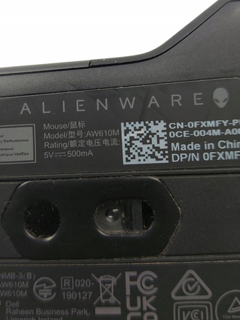 Mysz komputerowa Dell Alienware AW610M sensor optyczny