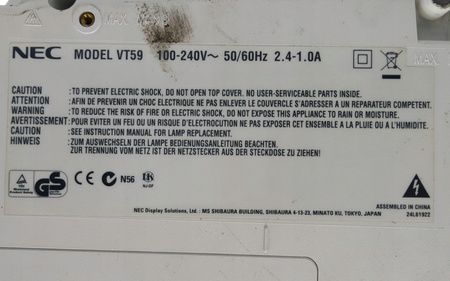 Projektor NEC VT59 BIAŁY