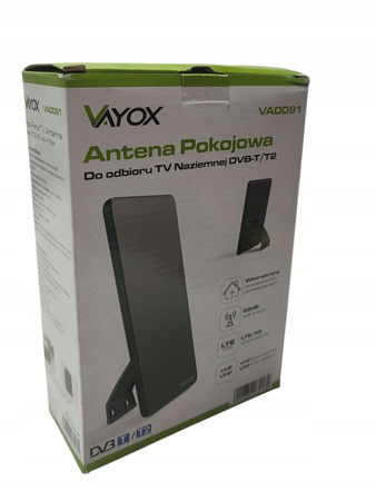 Antena pokojowa do odbioru TV naziemnej DVB-T/T2 Vayox VA0091