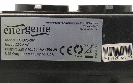 Zasilacz awaryjny UPS Energenie EG-UPS-001 650VA 390W