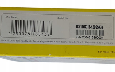 KIESZEŃ WEWNĘTRZNA NA DYSKI 3.5''/2.5'' SATA/SAS HDD ICY BOX IB-129SSK-B