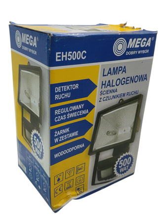 Lampa halogenowa ścienna Mega EH500C 500W IP44 aluminiowa
