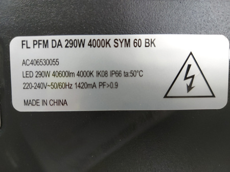 Lampa Reflektor FL PFM DA SYM 60 290W 4000K 40600lm czarna Ledvance
