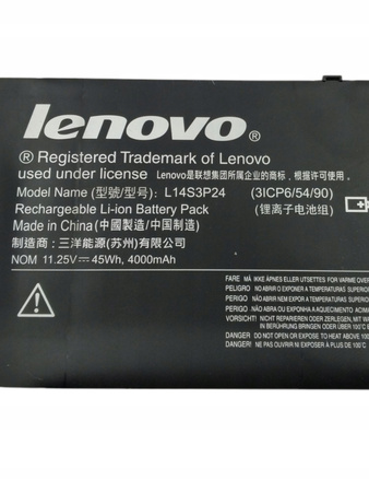 Bateria LENOVO L14S3P24 żywotność 84%, cykli 570