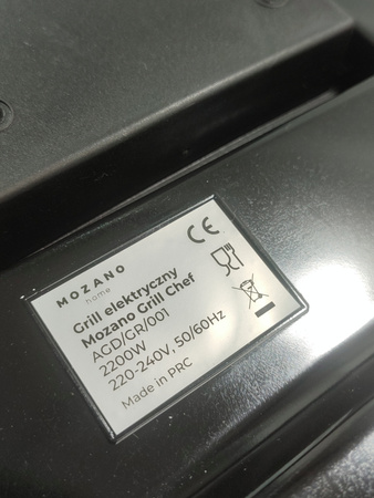 Grill elektryczny Mozano Grill Chef 2200W marmurkowa powłoka czarny