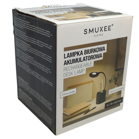 Lampka stołowa akumulatorowa z pojemnikiem SMUKEE 240296-B-W