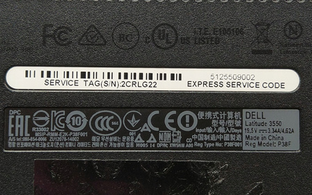 Laptop Dell Latitude 3550 i3-5005U 8GB RAM 180GB SSD 15,6''