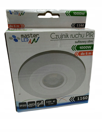 Czujnik ruchu Master Led 1160 |1000W|230V|Biały