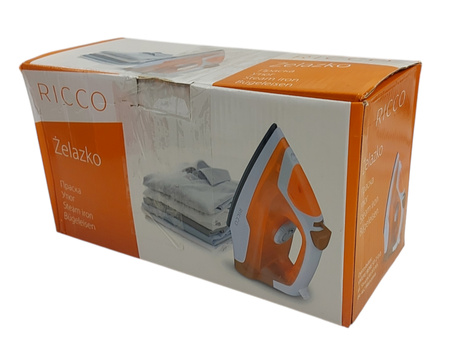 ŻELAZKO ELEKTRYCZNE PAROWE RICCO POMARAŃCZOWE-BIAŁE 1200W