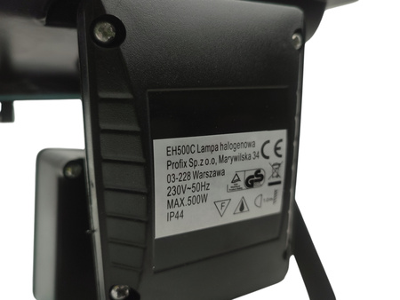 Lampa halogenowa ścienna Mega EH500C 500W IP44 aluminiowa