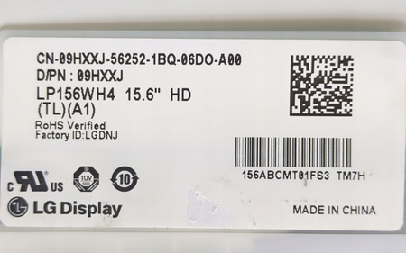 Matryca LG LP165WH4 (TL)(A1) 15,6" 1366x768 HD LED 40pin BŁYSZCZĄCA