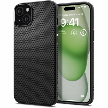 ETUI DO IPHONE 15 PLUS SPIGEN LIQUID AIR CZARNY MATOWY