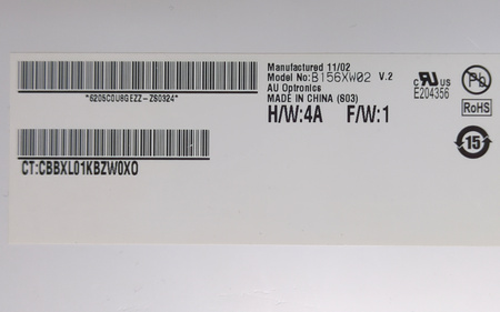 MATRYCA AUO B156XW02 V.2 15,6" 1366x768; 40pin BŁYSZCZĄCA