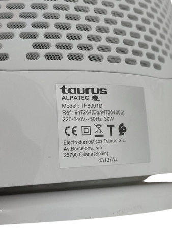 Wentylator kolumnowy wieżowy Taurus TF8001D3 30W Biały