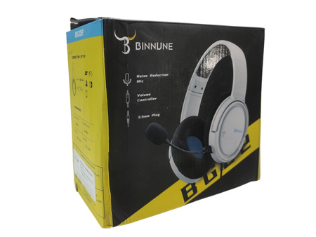 Słuchawki przewodowe nauszne z mikrofonem Binnune BG02 białe