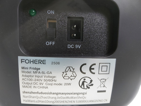 FOHERE Mini lodówka cicha 5L AC DC USB CZARNA