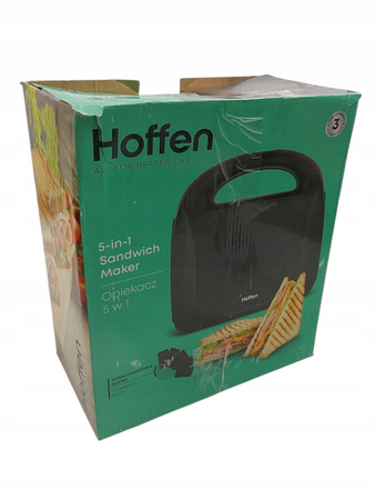Opiekacz do kanapek toster gofry grill Hoffen 5 w 1 SM-5170 czarny 850 W