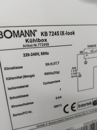 Lodówka Bomann KB 7245 IX-look 45L chłodziarka podblatowa biała