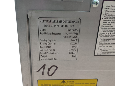 Jednostka kanałowa Innova IGDV90F5A 9kW niski spręż VRF