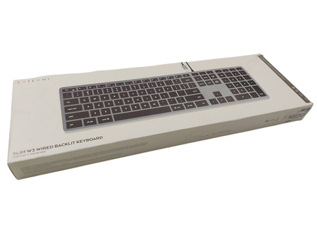 Klawiatura Satechi Slim W3 USB-C podświetlana z blokiem numerycznym szara