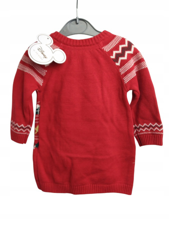 SWETEREK BOŻONARODZENIOWY DLA DZIEWCZYNKI 0-3M MYSZKA MINNIE PRIMARK 62CM