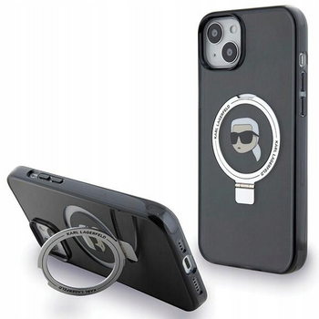 Karl Lagerfeld Ring Stand Karl Head MagSafe - Etui iPhone 15 Plus (czarny)