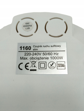 Czujnik ruchu Master Led 1160 |1000W|230V|Biały