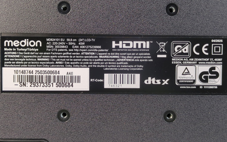 Telewizor Medion MD824101 EU 24" HD Smart TV HDR DVB-T2 Bluetooth