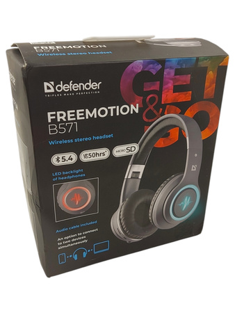 Słuchawki Defender FreeMotion B571 Bluetooth LED mikrofon 9h