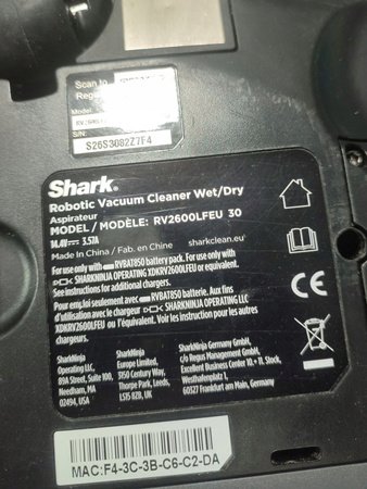 ROBOT SPRZĄTAJĄCY SHARK RV2600LFEU 30 CZARNY