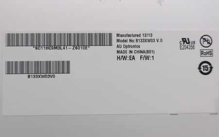 MATRYCA AUO B133XW03 13,3" 1366x768p; 40pin; BŁYSZCZĄCA