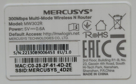 Router MERCUSYS MW302R Router WiFi N300 1xWAN 2xLAN
