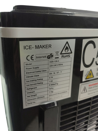 Kostkarka do lodu Fooing HZB-12B-S czarna 120W 2L 12kg/dobę