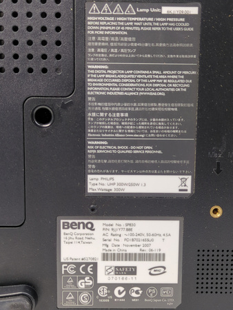 Projektor BenQ SP830 DLP WXGA 3500 ANSI lumenów Kontrast 2000:1