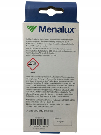 Menalux MCG DE Czyścik do Młynków Kawowych Automatycznych 2x