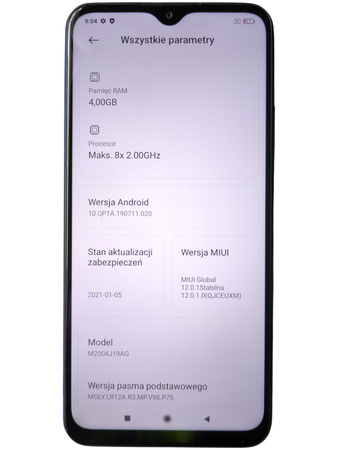 Smartfon Xiaomi Redmi 9 M2004JI9AG Niebieski 4 GB / 64 GB